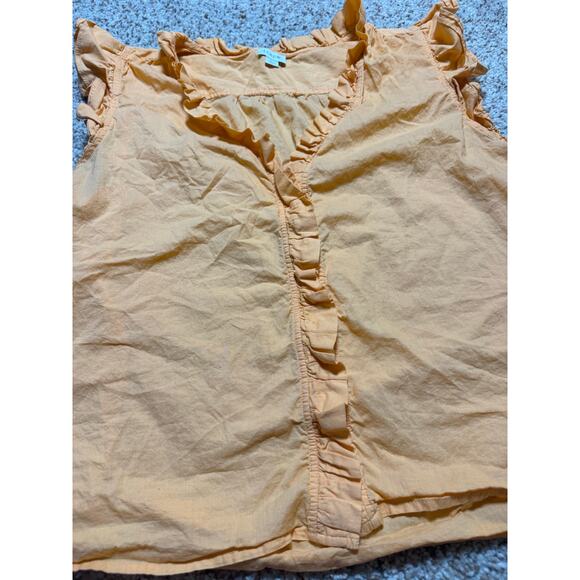 J. CREW Women's ruffle, sleeveless blouse, size Lg, Light Orange - Picture 6 of 10